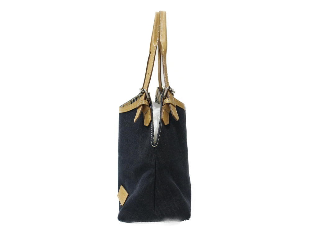 Burberry Tote Denim Bag Label Blue